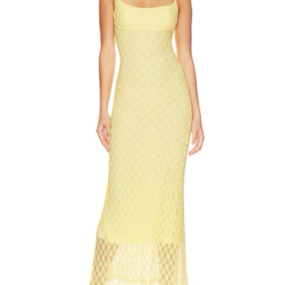 Bardot Yellow Lace Maxi Dress - Picture 2 of 4